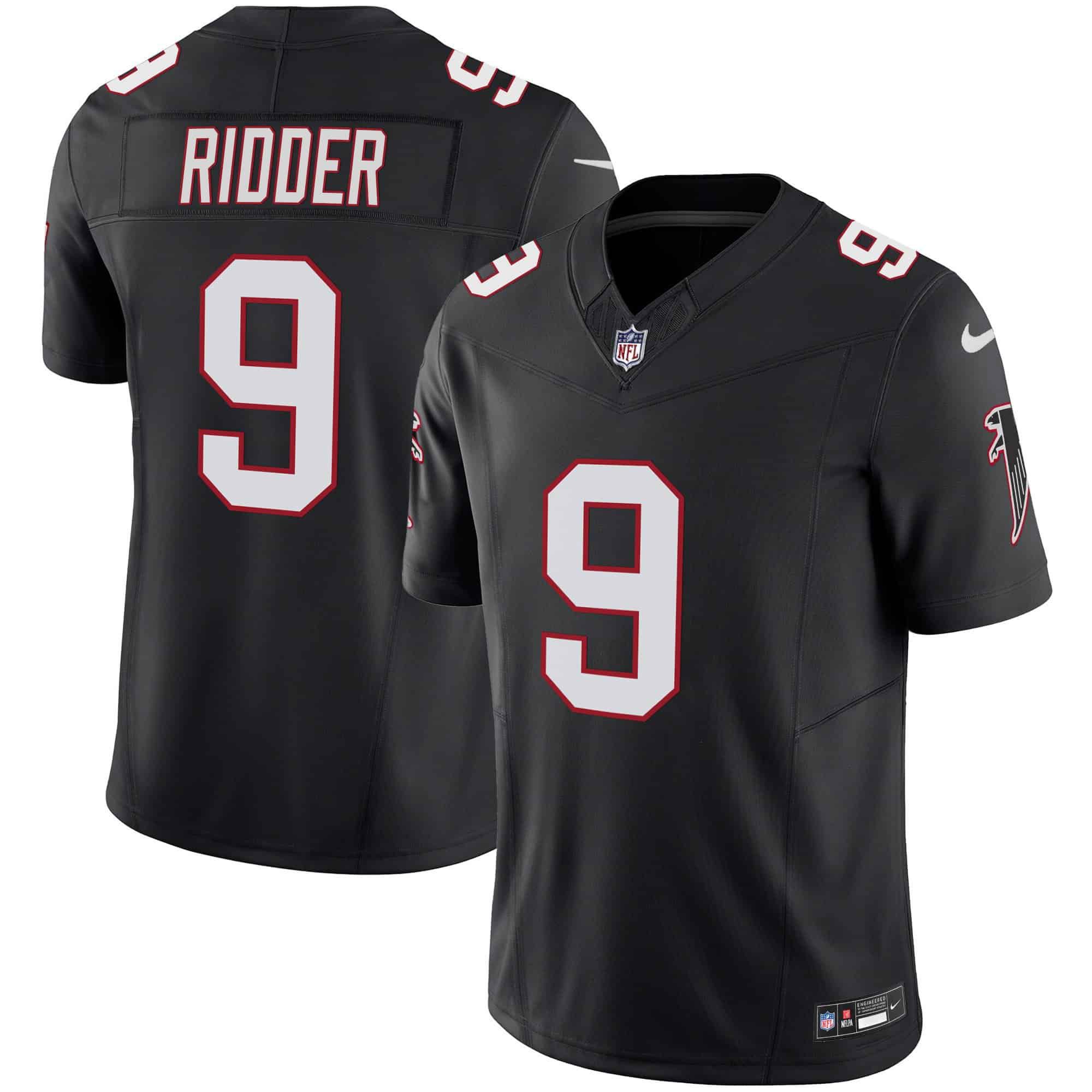 Men Atlanta Falcons #9 Ridder Black 2024 Nike Vapor Limited NFL Jersey style 1